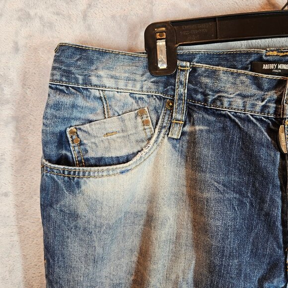 Antony Morato Mens 38x34 Distressed Slim Fit Jeans Italian Blue Denim Casual - Picture 11 of 16